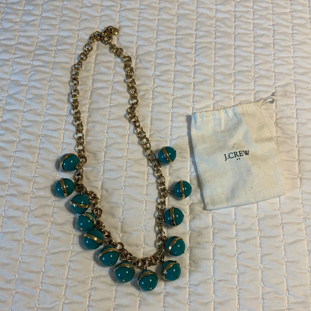 J Crew green bauble necklace. EUC.